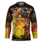 Personalized Australia and Papua New Guinea Together Hockey Jersey Kangaroo Aboriginal Art and Bird-of-paradise Oro Tribal Motifs - Aussie Hoodie
