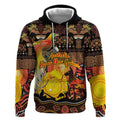 Personalized Australia and Papua New Guinea Together Hoodie Kangaroo Aboriginal Art and Bird-of-paradise Oro Tribal Motifs - Aussie Hoodie