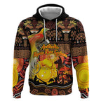 Personalized Australia and Papua New Guinea Together Hoodie Kangaroo Aboriginal Art and Bird-of-paradise Oro Tribal Motifs - Aussie Hoodie