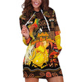 Personalized Australia and Papua New Guinea Together Hoodie Dress Kangaroo Aboriginal Art and Bird-of-paradise Oro Tribal Motifs - Aussie Hoodie