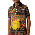 Personalized Australia and Papua New Guinea Together Kid Polo Shirt Kangaroo Aboriginal Art and Bird-of-paradise Oro Tribal Motifs - Aussie Hoodie
