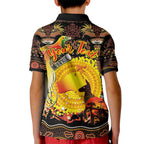 Personalized Australia and Papua New Guinea Together Kid Polo Shirt Kangaroo Aboriginal Art and Bird-of-paradise Oro Tribal Motifs - Aussie Hoodie