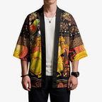 Personalized Australia and Papua New Guinea Together Kimono Kangaroo Aboriginal Art and Bird-of-paradise Oro Tribal Motifs - Aussie Hoodie
