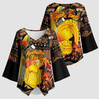 Personalized Australia and Papua New Guinea Together Kimono Sleeve Blouse Kangaroo Aboriginal Art and Bird-of-paradise Oro Tribal Motifs - Aussie Hoodie