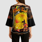 Personalized Australia and Papua New Guinea Together Kimono Sleeve Blouse Kangaroo Aboriginal Art and Bird-of-paradise Oro Tribal Motifs - Aussie Hoodie