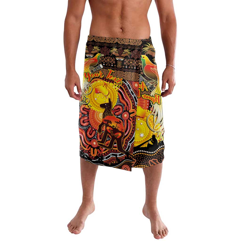 Personalized Australia and Papua New Guinea Together Lavalava Kangaroo Aboriginal Art and Bird-of-paradise Oro Tribal Motifs - Aussie Hoodie