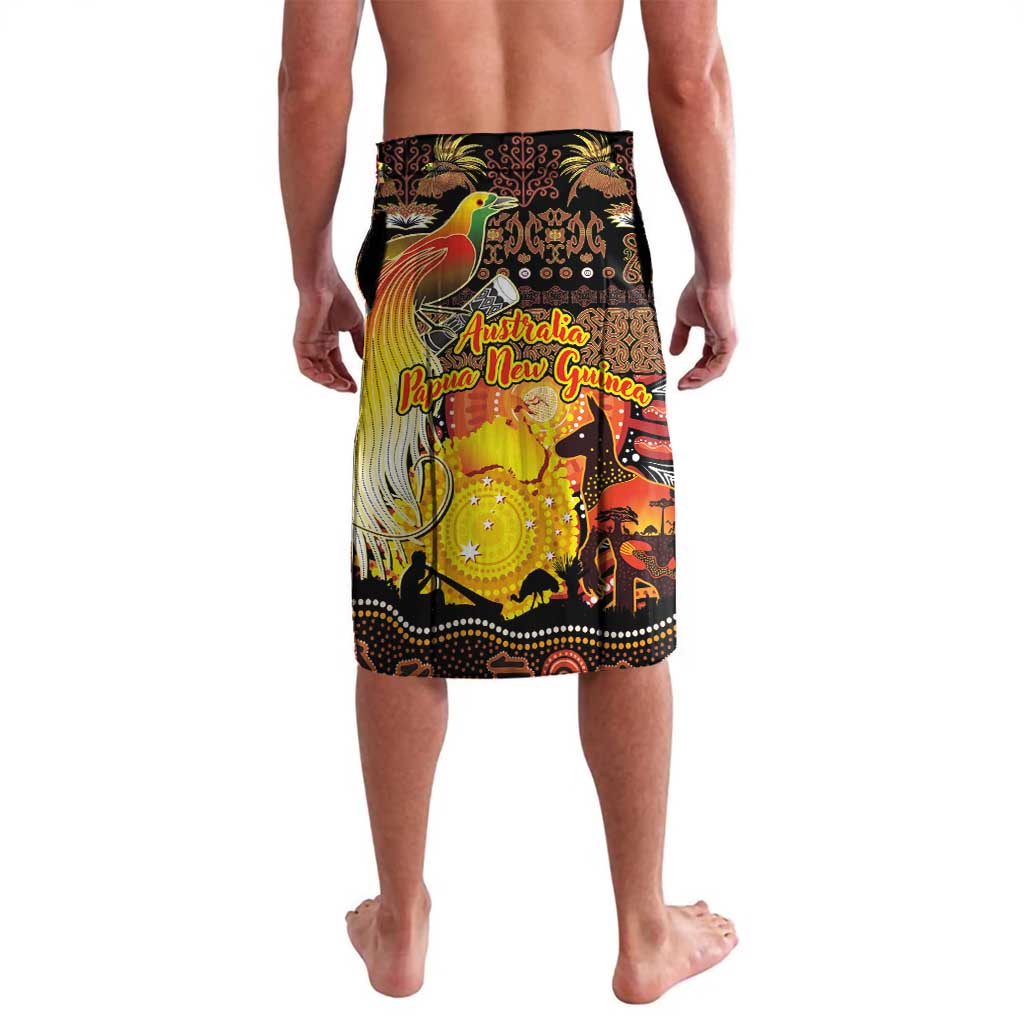 Personalized Australia and Papua New Guinea Together Lavalava Kangaroo Aboriginal Art and Bird-of-paradise Oro Tribal Motifs - Aussie Hoodie