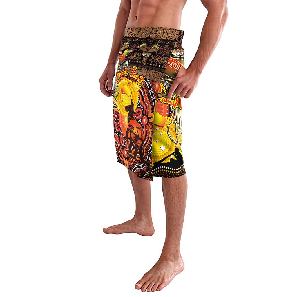 Personalized Australia and Papua New Guinea Together Lavalava Kangaroo Aboriginal Art and Bird-of-paradise Oro Tribal Motifs - Aussie Hoodie