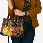 Australia and Papua New Guinea Together Leather Bag Kangaroo Aboriginal Art and Bird-of-paradise Oro Tribal Motifs - Aussie Hoodie