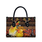 Australia and Papua New Guinea Together Leather Bag Kangaroo Aboriginal Art and Bird-of-paradise Oro Tribal Motifs - Aussie Hoodie