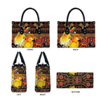 Australia and Papua New Guinea Together Leather Bag Kangaroo Aboriginal Art and Bird-of-paradise Oro Tribal Motifs - Aussie Hoodie
