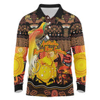Personalized Australia and Papua New Guinea Together Long Sleeve Polo Shirt Kangaroo Aboriginal Art and Bird-of-paradise Oro Tribal Motifs - Aussie Hoodie