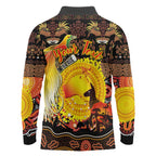 Personalized Australia and Papua New Guinea Together Long Sleeve Polo Shirt Kangaroo Aboriginal Art and Bird-of-paradise Oro Tribal Motifs - Aussie Hoodie
