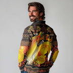 Personalized Australia and Papua New Guinea Together Long Sleeve Polo Shirt Kangaroo Aboriginal Art and Bird-of-paradise Oro Tribal Motifs - Aussie Hoodie