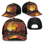 Australia and Papua New Guinea Together Mesh Trucker Cap Kangaroo Aboriginal Art and Bird-of-paradise with Oro Tribal Motifs - Aussie Hoodie