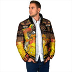 Personalized Australia and Papua New Guinea Together Padded Jacket Kangaroo Aboriginal Art and Bird-of-paradise Oro Tribal Motifs - Aussie Hoodie