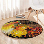 Australia and Papua New Guinea Together Round Carpet Kangaroo Aboriginal Art and Bird-of-paradise Oro Tribal Motifs - Aussie Hoodie