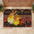Australia and Papua New Guinea Together Rubber Doormat Kangaroo Aboriginal Art and Bird-of-paradise Oro Tribal Motifs - Aussie Hoodie