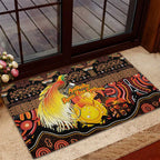 Australia and Papua New Guinea Together Rubber Doormat Kangaroo Aboriginal Art and Bird-of-paradise Oro Tribal Motifs - Aussie Hoodie