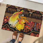 Australia and Papua New Guinea Together Rubber Doormat Kangaroo Aboriginal Art and Bird-of-paradise Oro Tribal Motifs - Aussie Hoodie