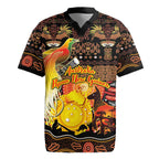Personalized Australia and Papua New Guinea Together Rugby Jersey Kangaroo Aboriginal Art and Bird-of-paradise Oro Tribal Motifs - Aussie Hoodie