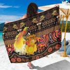 Australia and Papua New Guinea Together Sarong Kangaroo Aboriginal Art and Bird-of-paradise Oro Tribal Motifs - Aussie Hoodie