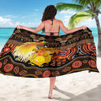 Australia and Papua New Guinea Together Sarong Kangaroo Aboriginal Art and Bird-of-paradise Oro Tribal Motifs - Aussie Hoodie