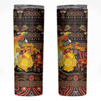 Personalized Australia and Papua New Guinea Together Skinny Tumbler Kangaroo Aboriginal Art and Bird-of-paradise Oro Tribal Motifs - Aussie Hoodie