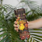 Personalized Australia and Papua New Guinea Together Skinny Tumbler Kangaroo Aboriginal Art and Bird-of-paradise Oro Tribal Motifs - Aussie Hoodie
