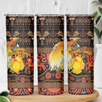 Personalized Australia and Papua New Guinea Together Skinny Tumbler Kangaroo Aboriginal Art and Bird-of-paradise Oro Tribal Motifs - Aussie Hoodie