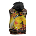 Personalized Australia and Papua New Guinea Together Sleeveless Hoodie Kangaroo Aboriginal Art and Bird-of-paradise Oro Tribal Motifs - Aussie Hoodie