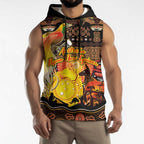 Personalized Australia and Papua New Guinea Together Sleeveless Hoodie Kangaroo Aboriginal Art and Bird-of-paradise Oro Tribal Motifs - Aussie Hoodie