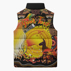 Personalized Australia and Papua New Guinea Together Sleeveless Puffer Jacket Kangaroo Aboriginal Art and Bird-of-paradise Oro Tribal Motifs - Aussie Hoodie