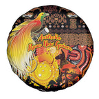 Australia and Papua New Guinea Together Spare Tire Cover Kangaroo Aboriginal Art and Bird-of-paradise Oro Tribal Motifs - Aussie Hoodie