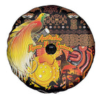 Australia and Papua New Guinea Together Spare Tire Cover Kangaroo Aboriginal Art and Bird-of-paradise Oro Tribal Motifs - Aussie Hoodie