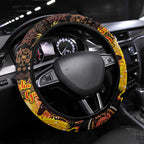 Australia and Papua New Guinea Together Steering Wheel Cover Kangaroo Aboriginal Art and Bird-of-paradise Oro Tribal Motifs - Aussie Hoodie