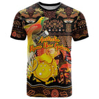 Personalized Australia and Papua New Guinea Together T Shirt Kangaroo Aboriginal Art and Bird-of-paradise Oro Tribal Motifs - Aussie Hoodie