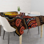 Australia and Papua New Guinea Together Tablecloth Kangaroo Aboriginal Art and Bird-of-paradise Oro Tribal Motifs - Aussie Hoodie