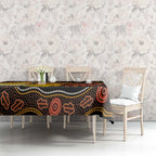 Australia and Papua New Guinea Together Tablecloth Kangaroo Aboriginal Art and Bird-of-paradise Oro Tribal Motifs - Aussie Hoodie