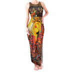 Personalized Australia and Papua New Guinea Together Tank Maxi Dress Kangaroo Aboriginal Art and Bird-of-paradise Oro Tribal Motifs - Aussie Hoodie