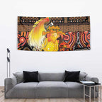 Australia and Papua New Guinea Together Tapestry Kangaroo Aboriginal Art and Bird-of-paradise Oro Tribal Motifs - Aussie Hoodie