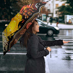Australia and Papua New Guinea Together Umbrella Kangaroo Aboriginal Art and Bird-of-paradise Oro Tribal Motifs - Aussie Hoodie