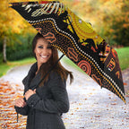 Australia and Papua New Guinea Together Umbrella Kangaroo Aboriginal Art and Bird-of-paradise Oro Tribal Motifs - Aussie Hoodie