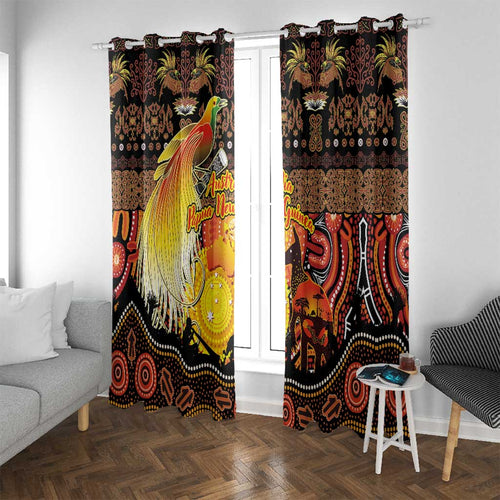 Australia and Papua New Guinea Together Window Curtain Kangaroo Aboriginal Art and Bird-of-paradise Oro Tribal Motifs - Aussie Hoodie