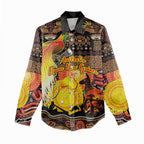 Personalized Australia and Papua New Guinea Together Women Casual Shirt Kangaroo Aboriginal Art and Bird-of-paradise Oro Tribal Motifs - Aussie Hoodie