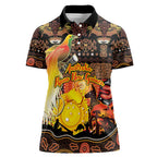 Personalized Australia and Papua New Guinea Together Women Polo Shirt Kangaroo Aboriginal Art and Bird-of-paradise Oro Tribal Motifs - Aussie Hoodie