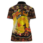 Personalized Australia and Papua New Guinea Together Women Polo Shirt Kangaroo Aboriginal Art and Bird-of-paradise Oro Tribal Motifs - Aussie Hoodie