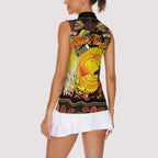Personalized Australia and Papua New Guinea Together Women Sleeveless Polo Shirt Kangaroo Aboriginal Art and Bird-of-paradise Oro Tribal Motifs - Aussie Hoodie