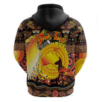 Personalized Australia and Papua New Guinea Together Zip Hoodie Kangaroo Aboriginal Art and Bird-of-paradise Oro Tribal Motifs - Aussie Hoodie