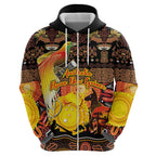 Personalized Australia and Papua New Guinea Together Zip Hoodie Kangaroo Aboriginal Art and Bird-of-paradise Oro Tribal Motifs - Aussie Hoodie